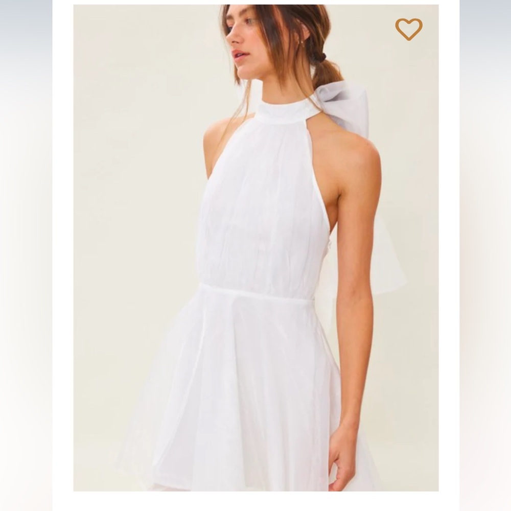 Brand New Idem Ditto white halter bow back dress
